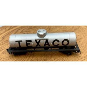 HO Scale Texaco Single Dome Tank Car • Silver • Vintage Model Train